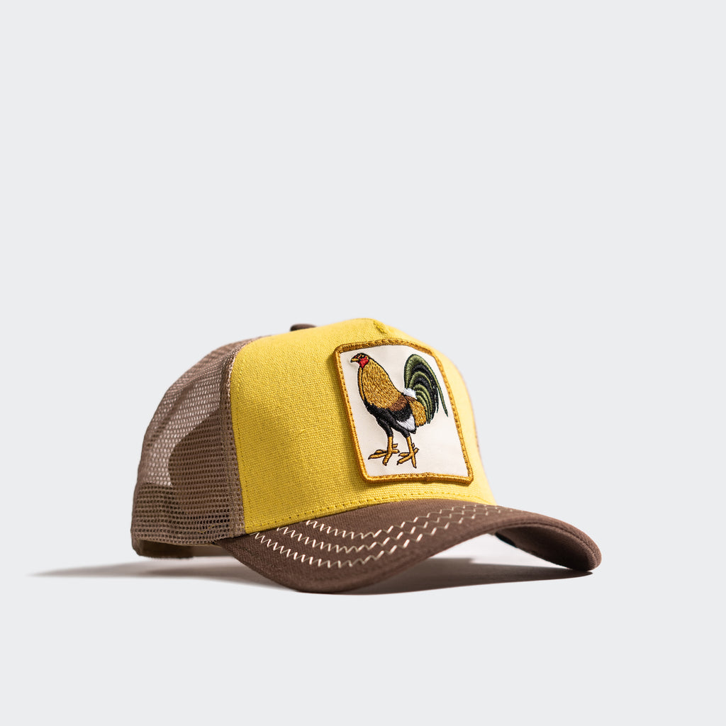 Unisex Gold Star Hat Rooster 3 Tone Trucker Hat