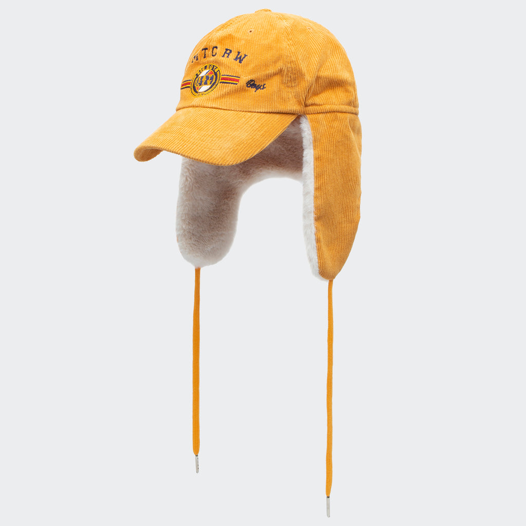 Unisex Romantic Crown Corduroy Trooper Hat Yellow