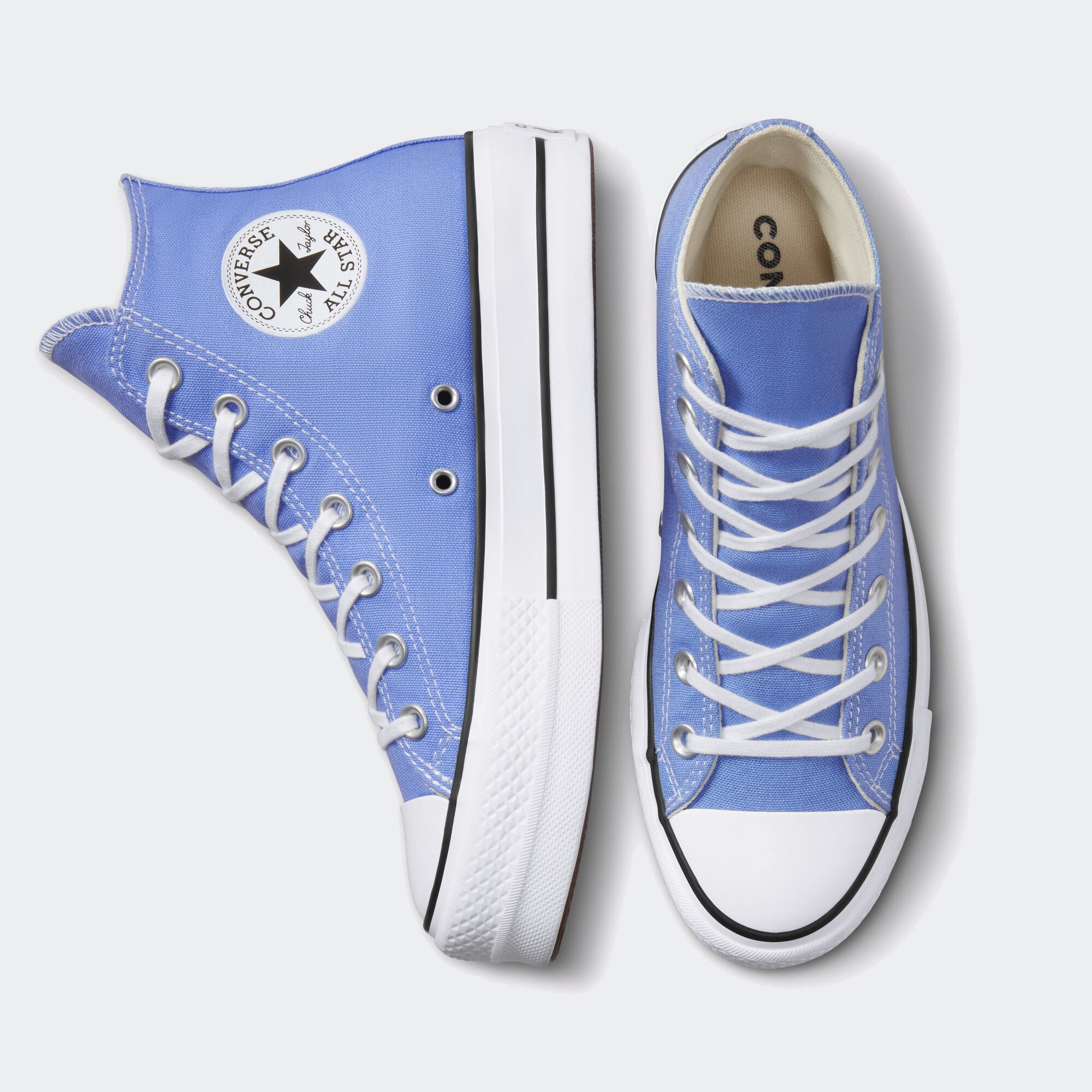 Royal blue platform converse Clearance