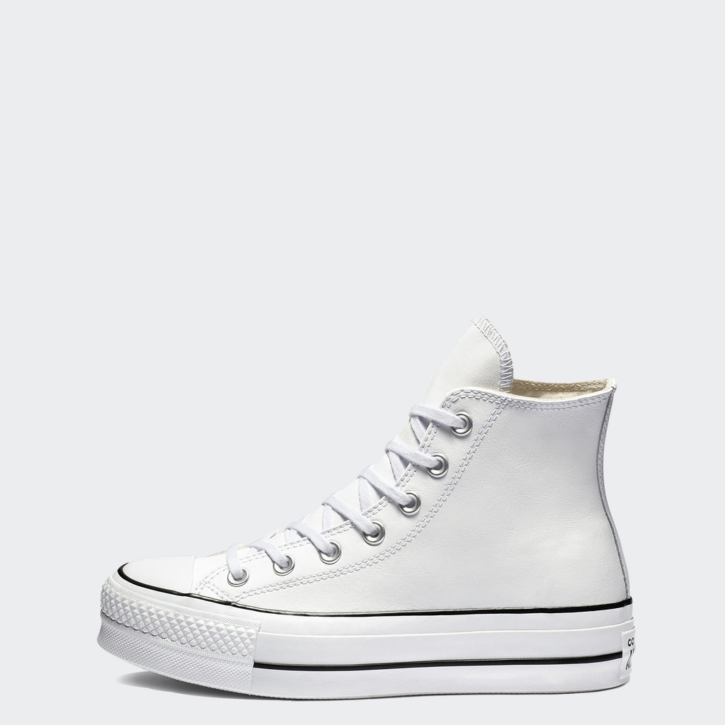 Women's Converse Clean Leather Platform Chuck Taylor All Star Shoes White