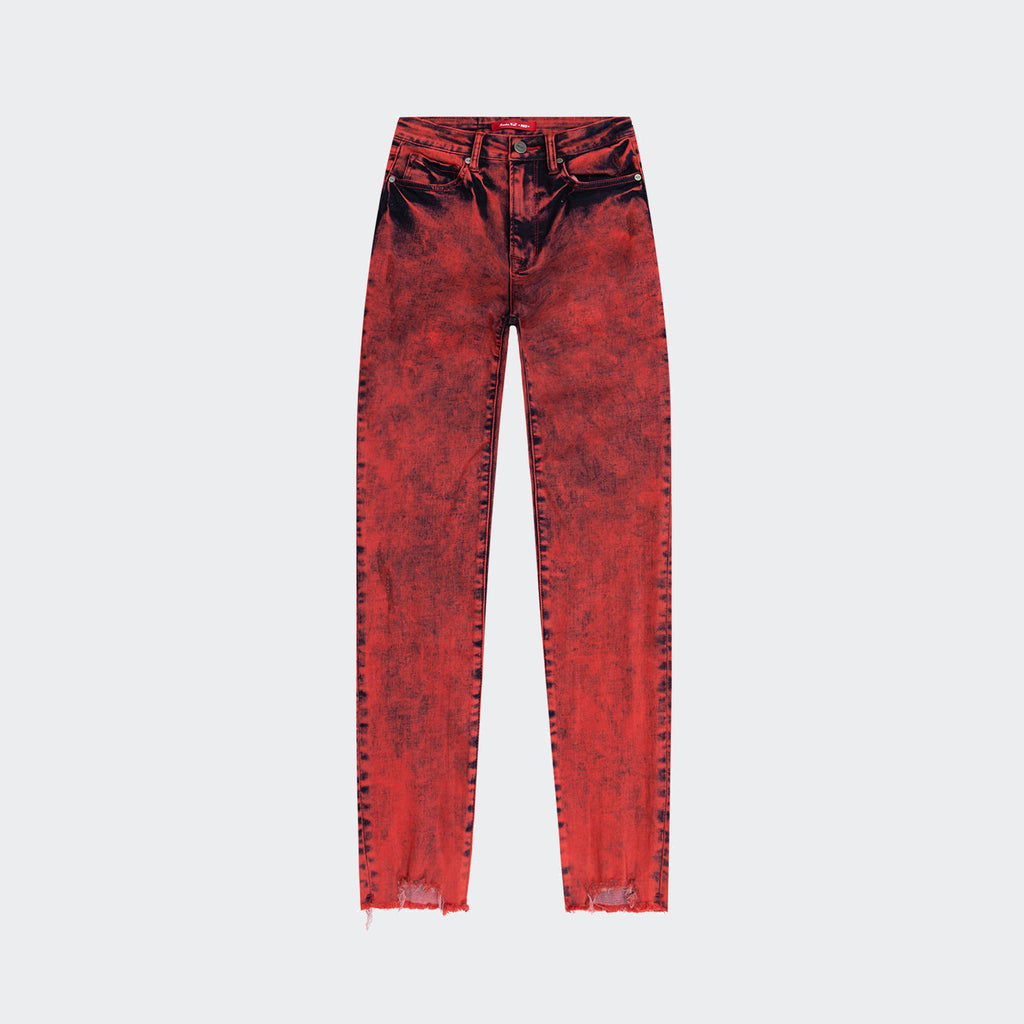 Women's Smoke Rise Red Over Dyed Fashion Denim Retro Red
