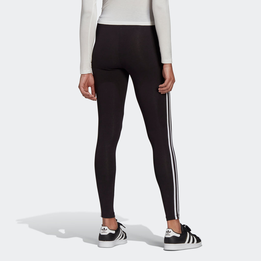 Women's adidas Originals Adicolor 3-Stripes Leggings Black GN4504 | Chicago City Sports | rear view