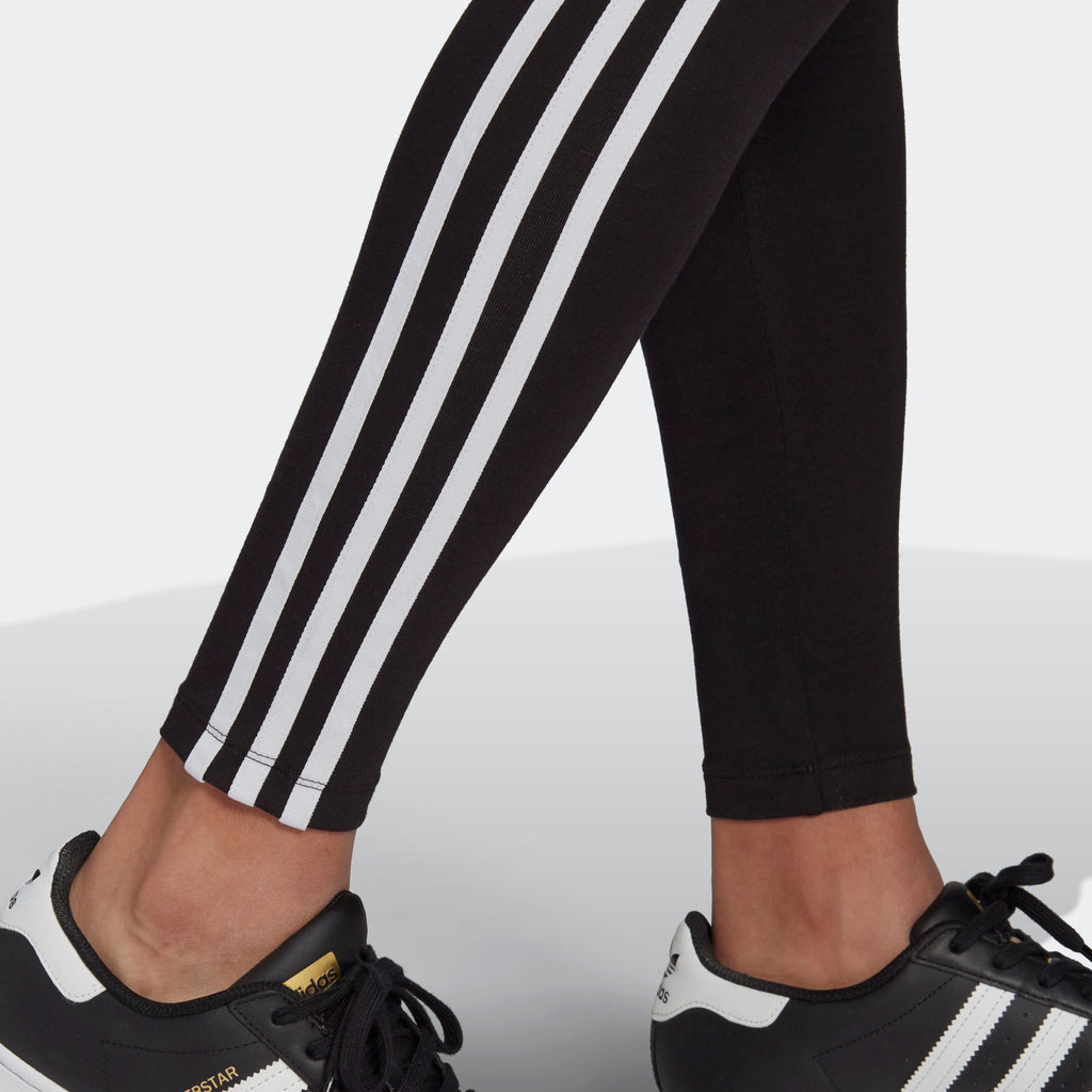Women's adidas Originals Adicolor 3-Stripes Leggings Black GN4504 | Chicago City Sports | ankle view