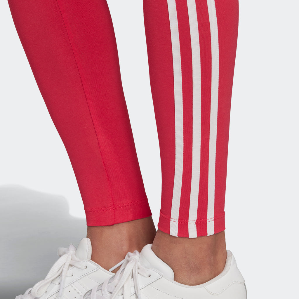 Women's adidas Originals Adicolor 3-Stripes Leggings Power Pink GD2369 | Chicago City Sports | ankle view