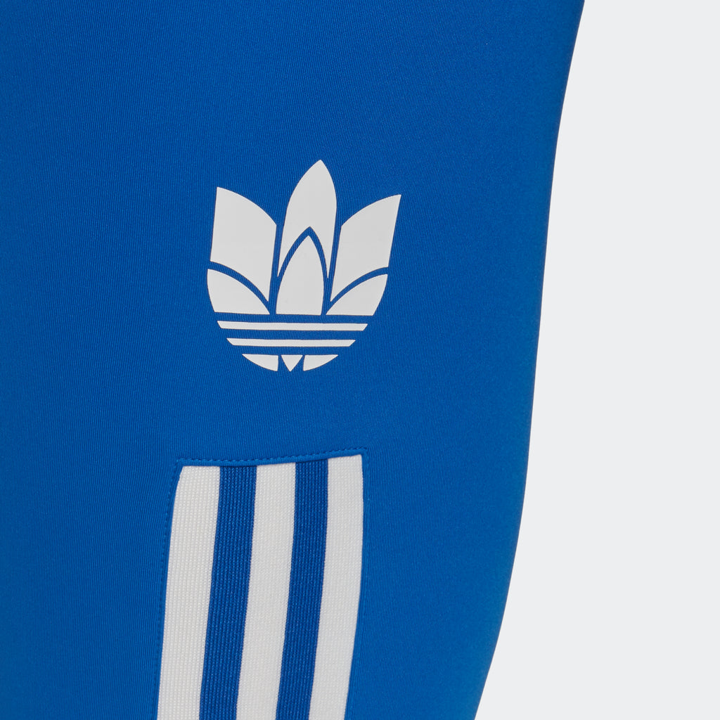 Women's adidas Originals Adicolor 3D Trefoil Biker Shorts Blue GM6765 | Chicago City Sports | adidas logo view