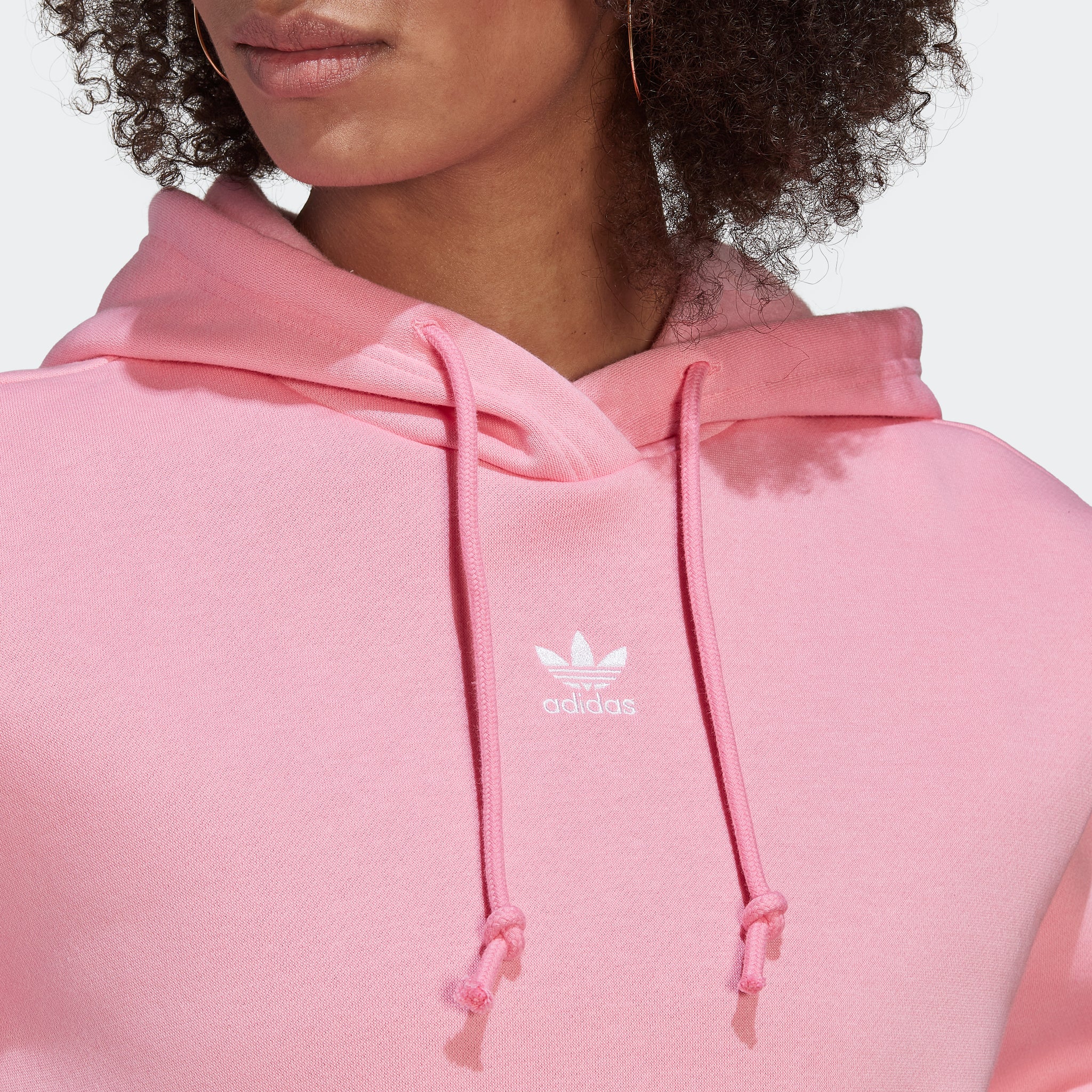Originals adicolor cropped hoodie in pink outlet