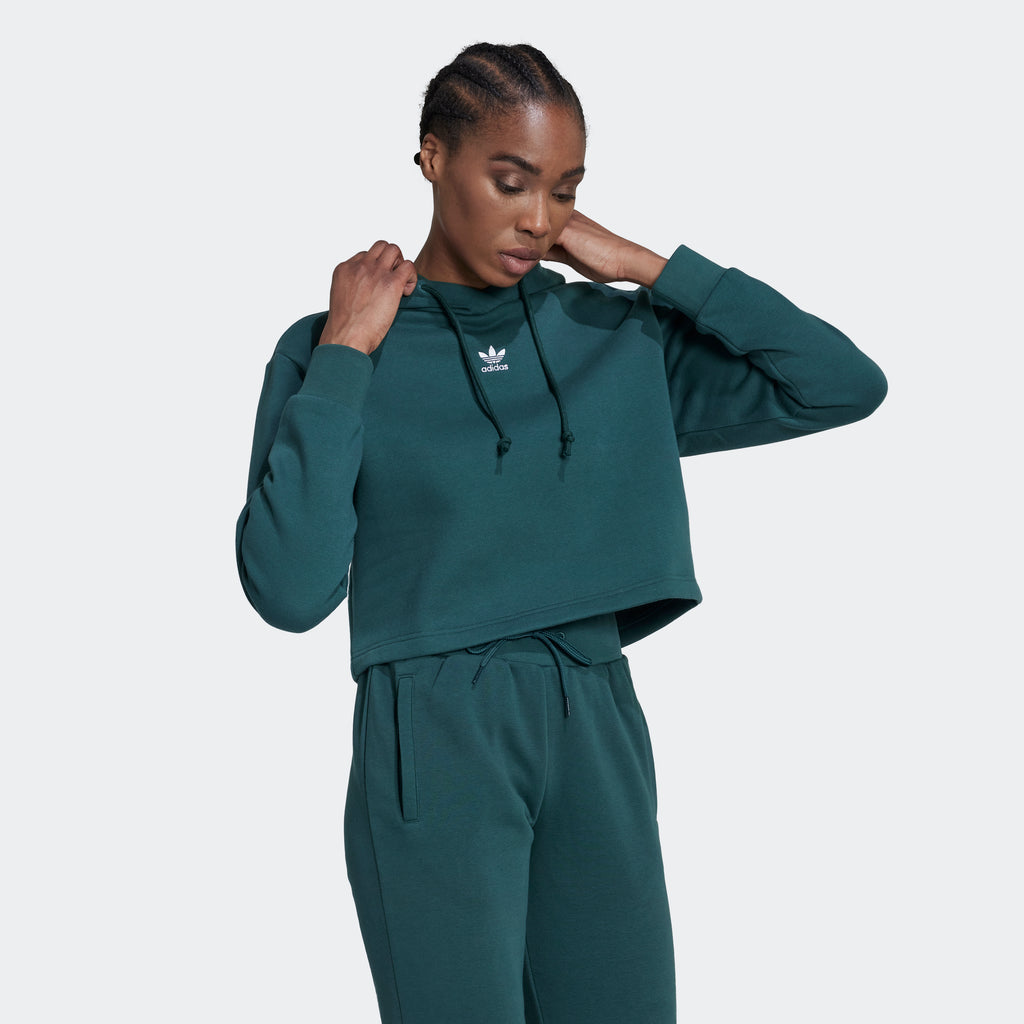 Women's adidas Originals Adicolor Essentials Crop Fleece Hoodie Green
