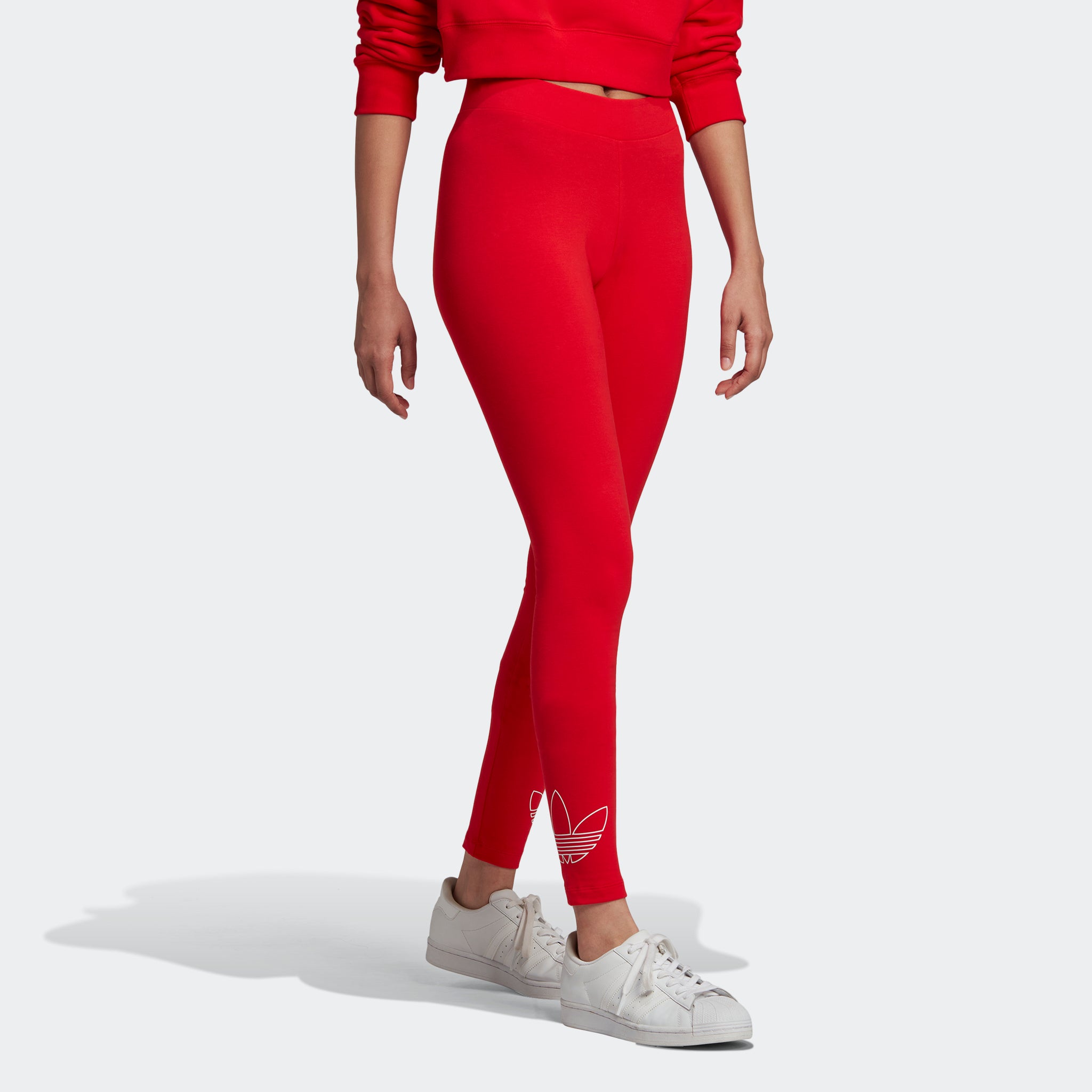 Red adidas leggings outfit shop