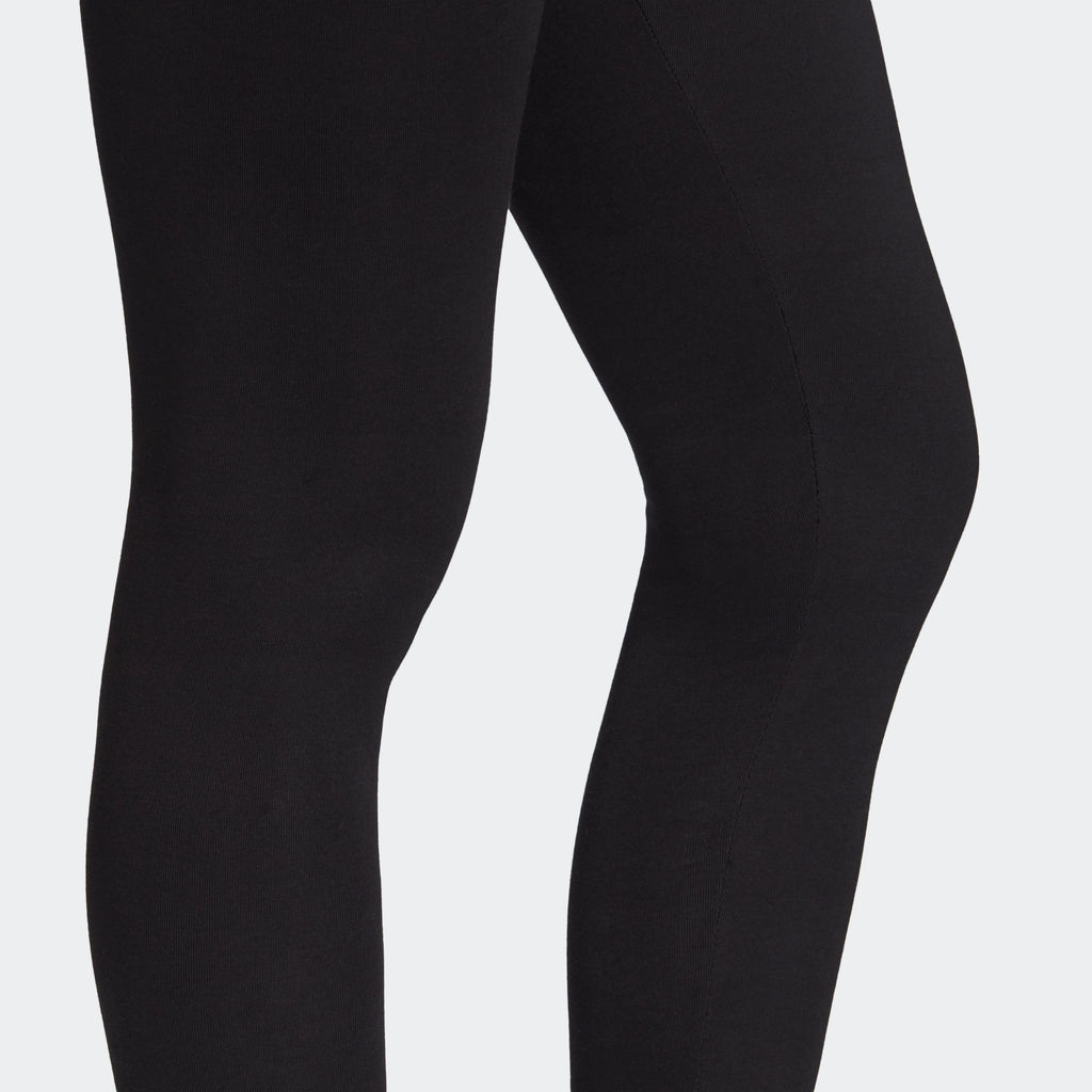 Women's adidas Mid-Rise Leggings Black GD4363 | Chicago City Sports | knee view