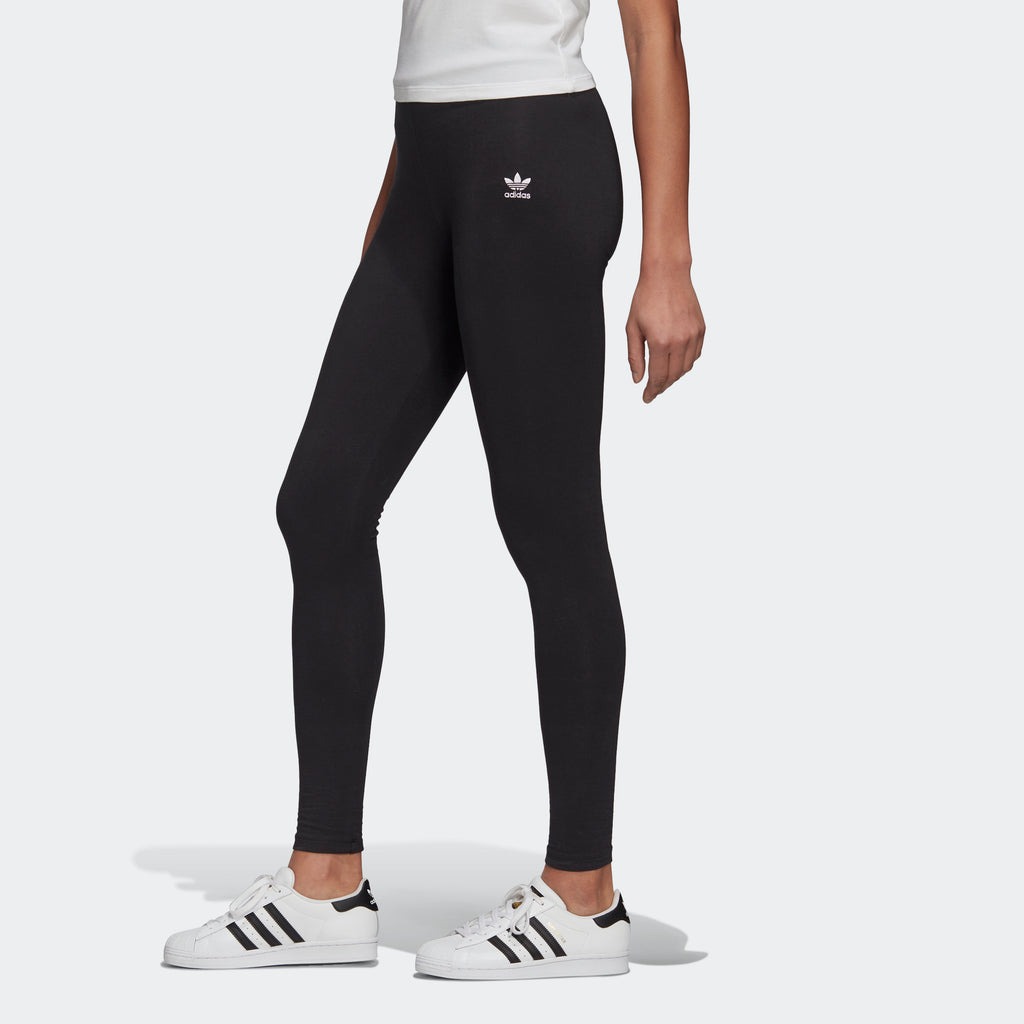 Women's adidas Mid-Rise Leggings Black GD4363 | Chicago City Sports | in stride view