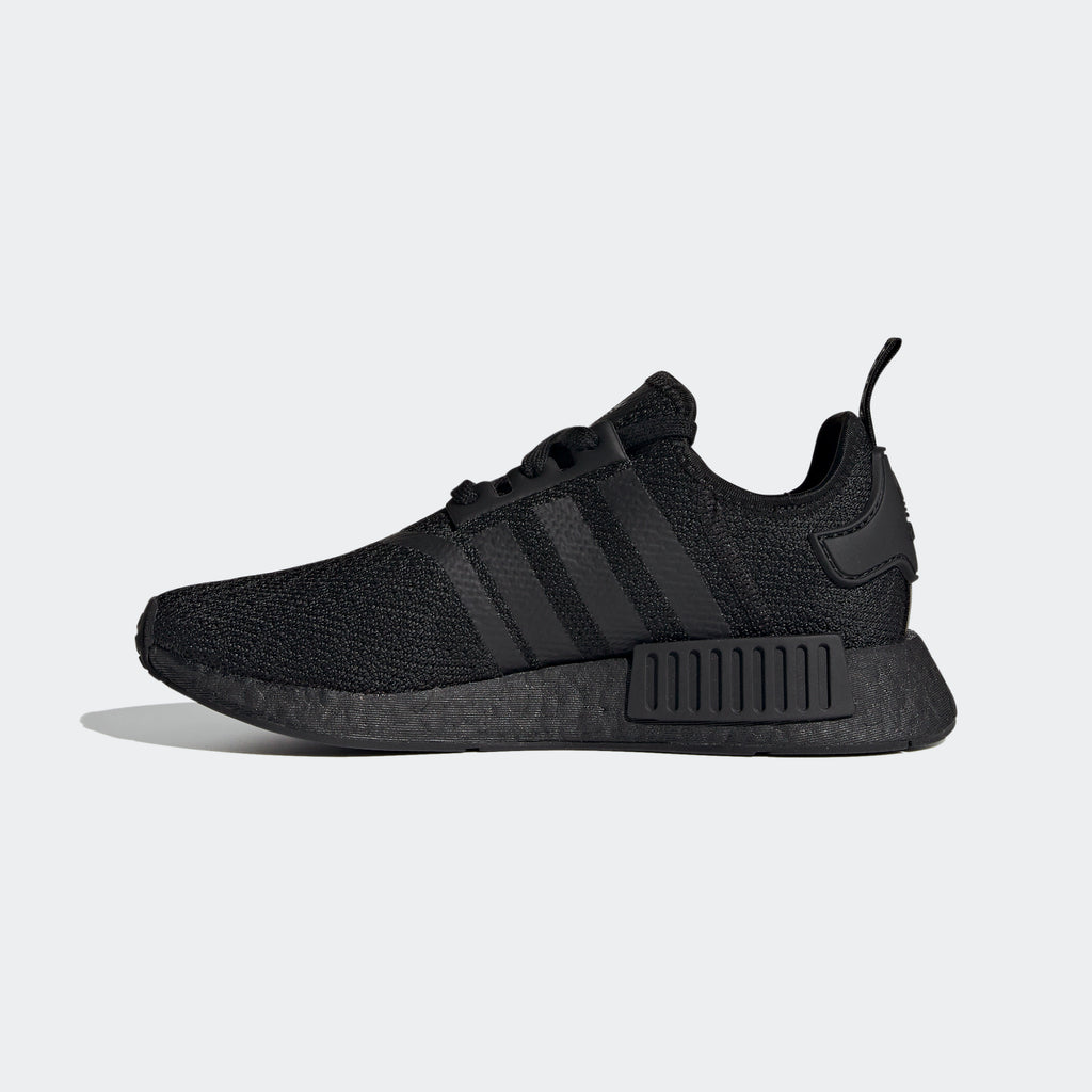 adidas NMD_R1 Shoes Black Gold Metallic FV1787 | Chicago City Sports | interior side view