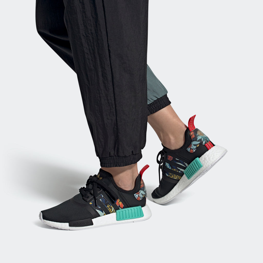 Women's adidas NMD_R1 Shoes Black FY3665 | Chicago City Sports | on model view