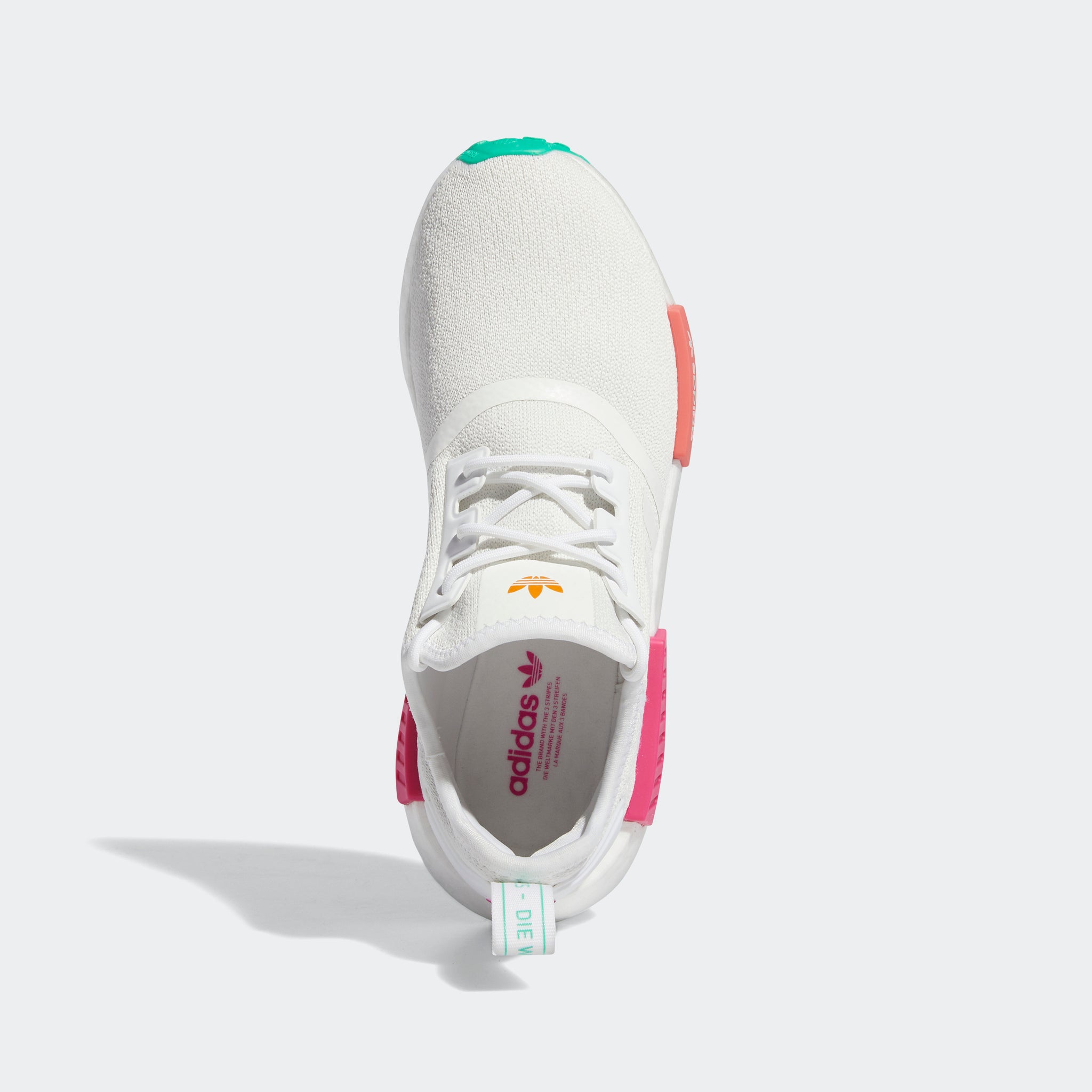 adidas Originals Women's NMD_R1 Sneaker, White/Green/Real Magenta, 10