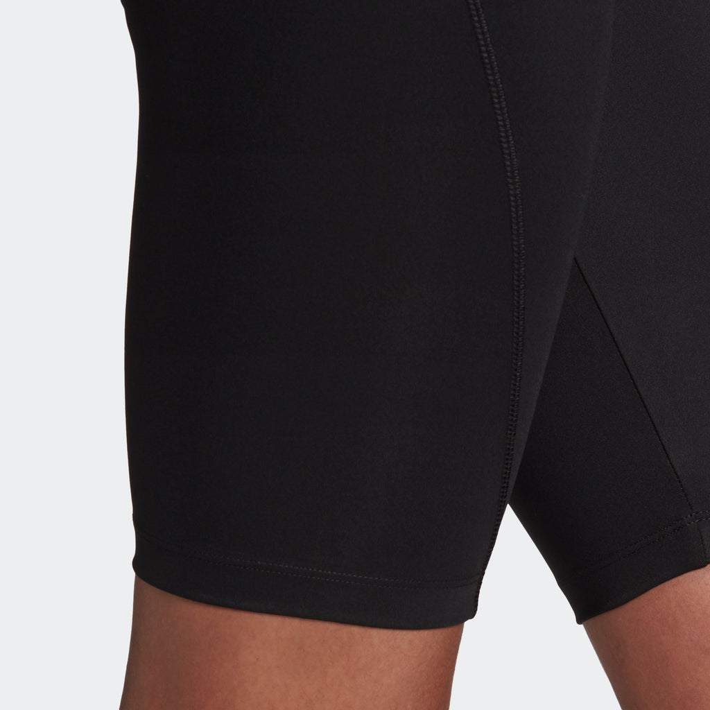 Women's adidas Originals R.Y.V. Biker Shorts Black GD3882 | Chicago City Sports | thigh view
