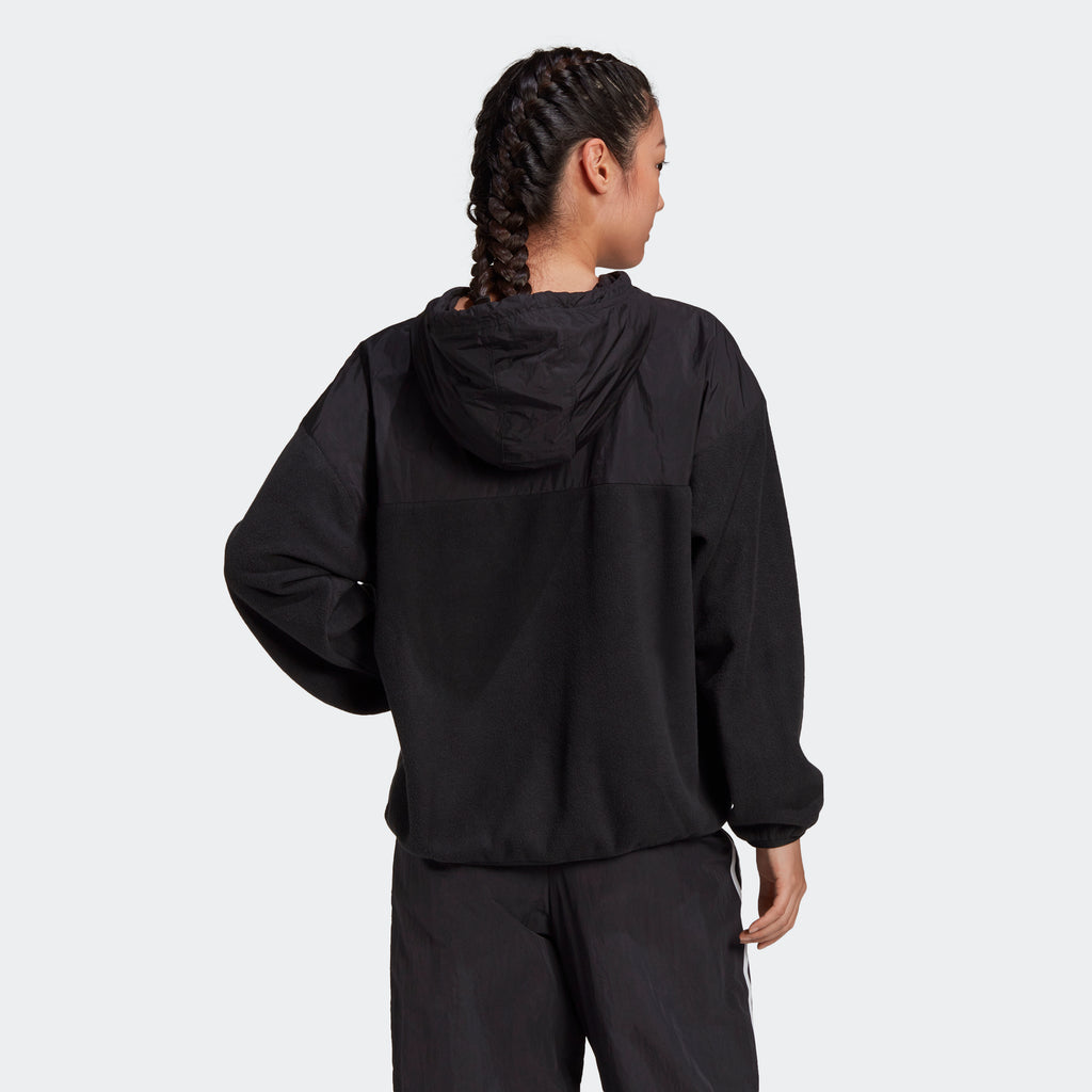 Women's adidas Originals R.Y.V. Hoodie Black GN4250 | Chicago City Sports | rear view on model