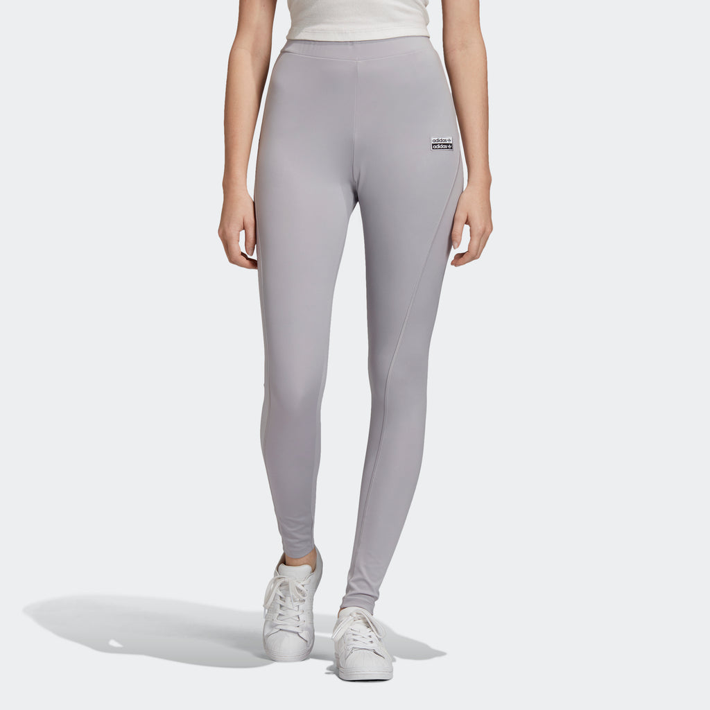 Women's adidas Originals R.Y.V. Leggings Glory Grey GK0695 | Chicago City Sports | front view on model