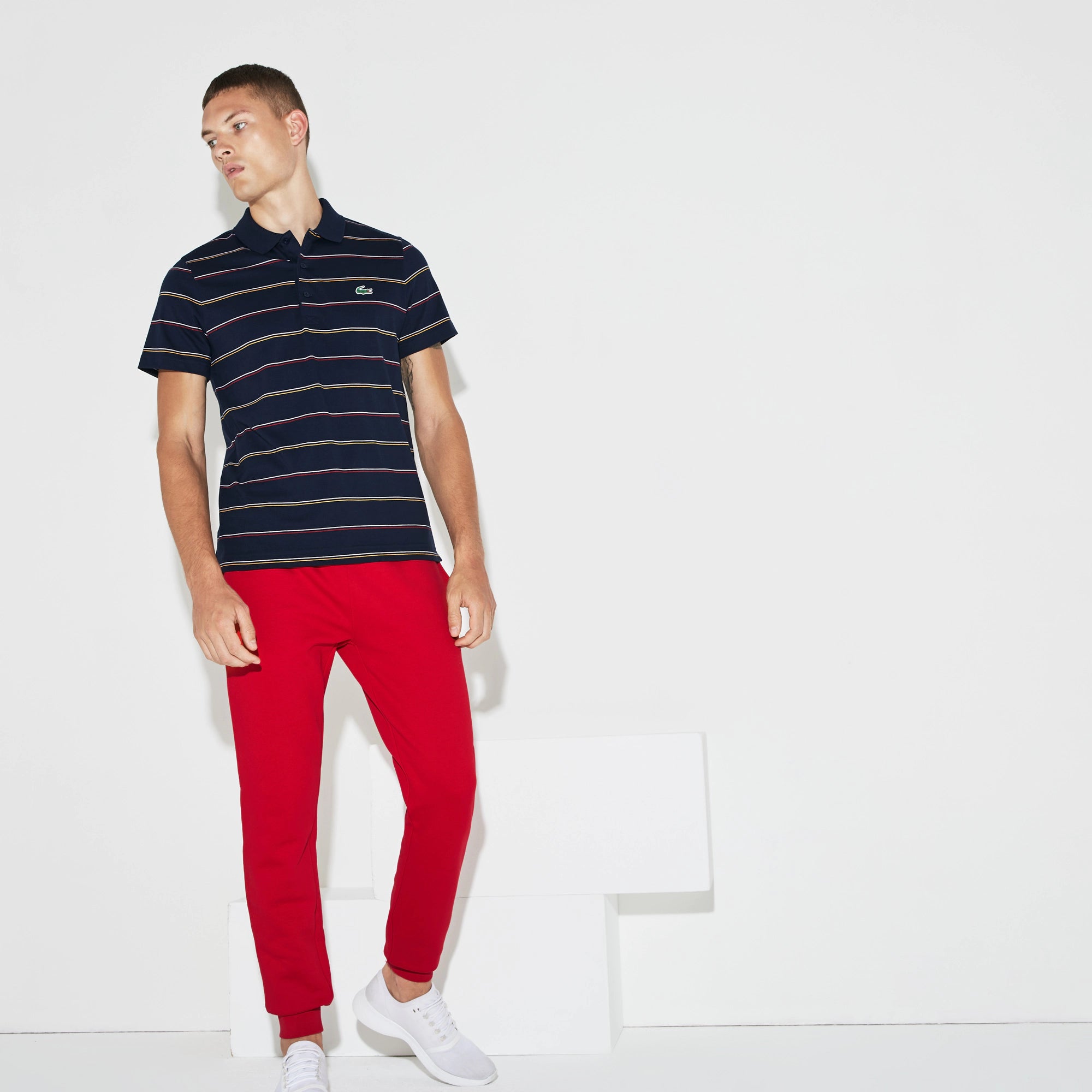 Men s Lacoste SPORT Fleece Tennis Sweatpants Red