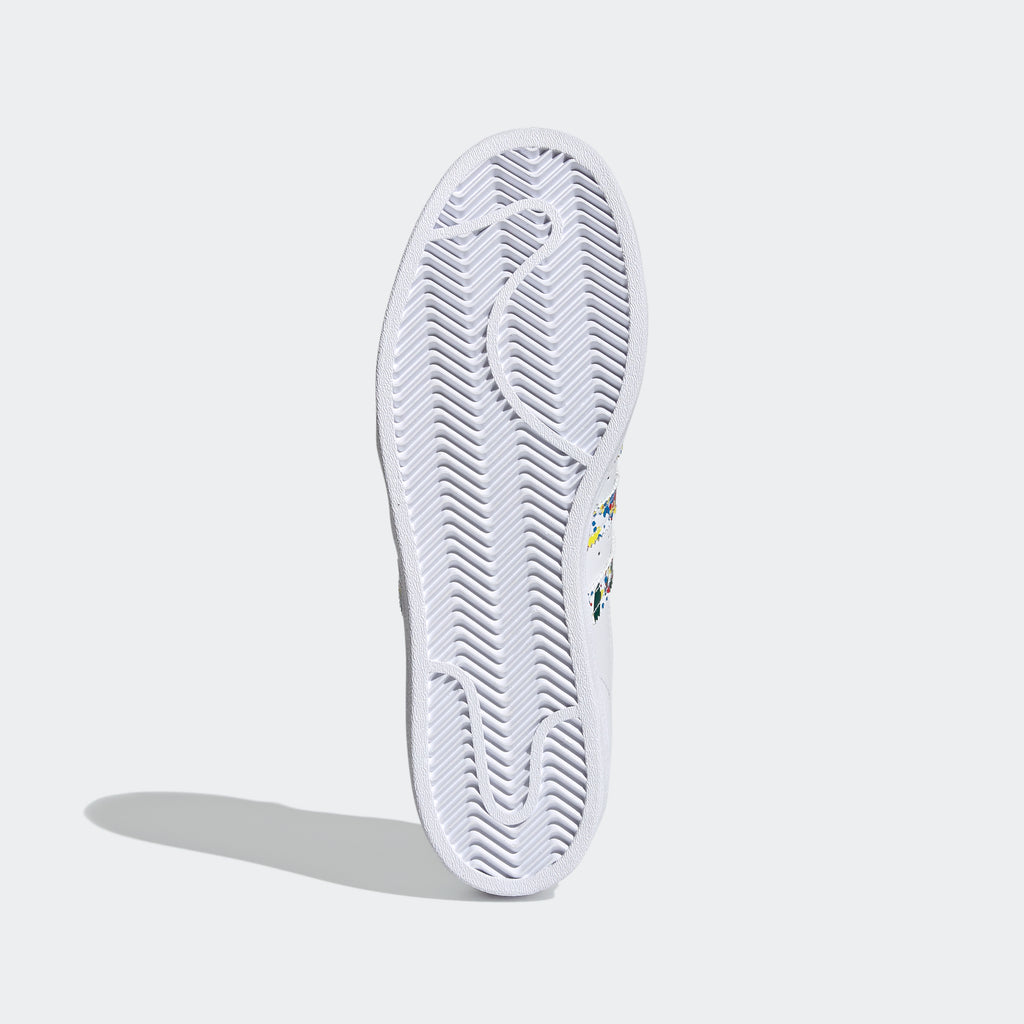 Men's adidas Superstar Shoes White Splatter FX5540 | Chicago City Sports | bottom view