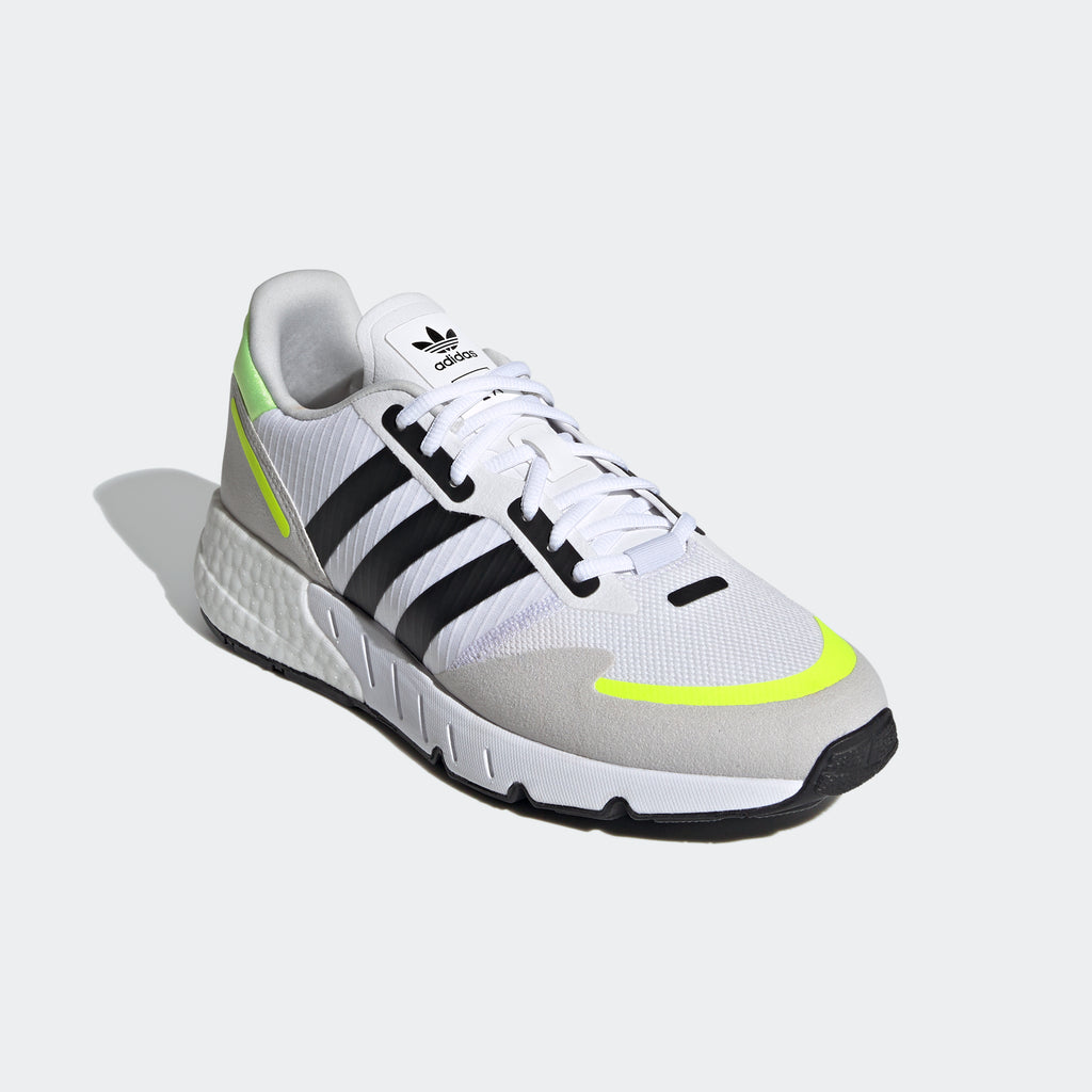 adidas ZX 1K Boost Shoes White H69037 | Chicago City Sports | angled view