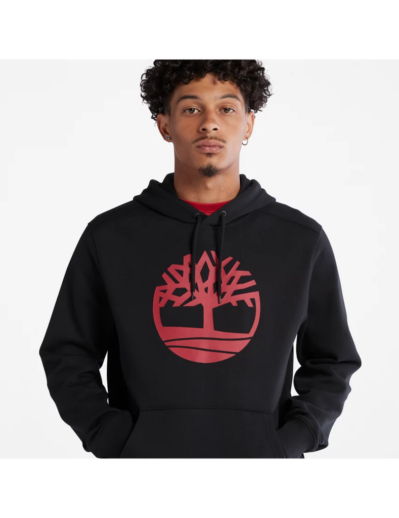 Men's Timberland Tree Logo Hoodie Vintage Black Red