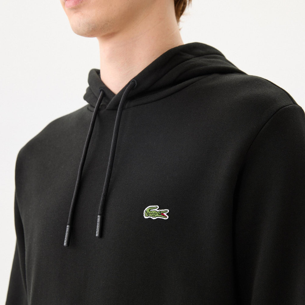 Men's Lacoste Organic Cotton Hooded Sweatshirt Black