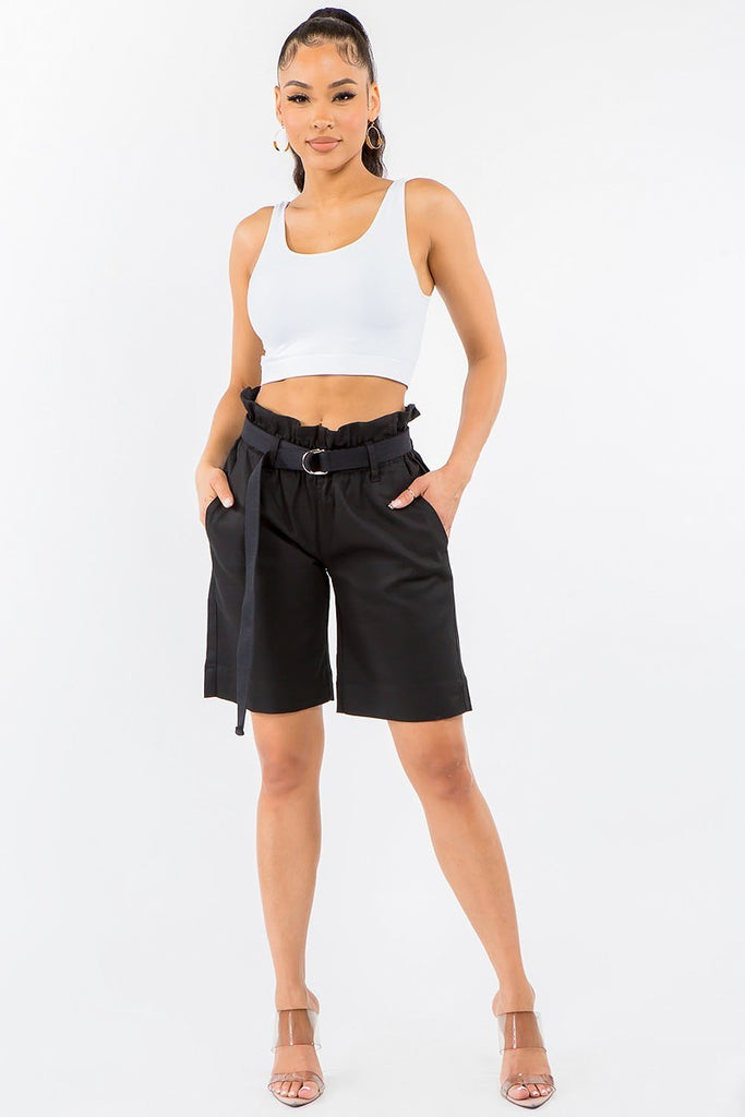 Women's American Bazi Paperbag Shorts Black
