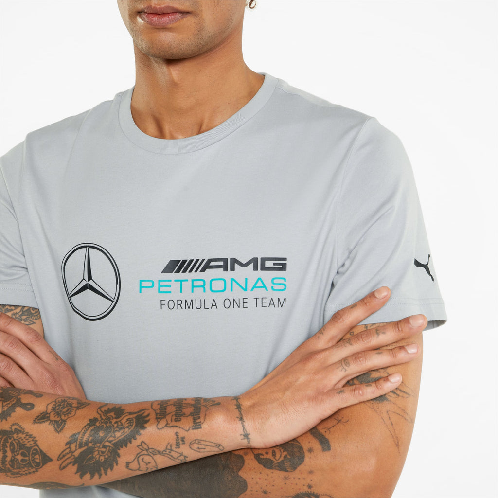 Men's PUMA Mercedes F1 ESS Logo Tee Silver