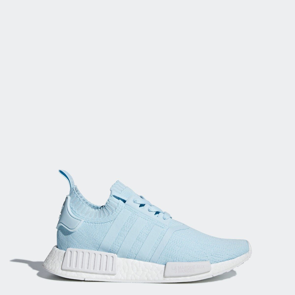 Women's adidas Originals NMD R1 Primeknit Shoes Ice Blue with White